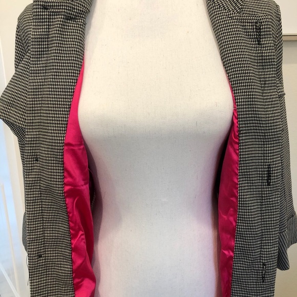 Mandarin Collar Houndstooth Coat - Picture 5 of 5